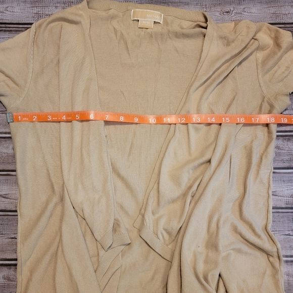 Michael Michael Kors Short Sleeve Beige Open Cardigan Size M - Picture 8 of 8